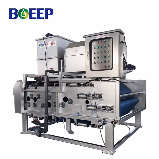 Separador de líquido sólido de lodo de água com prensa de correia de desidratação de águas residuais